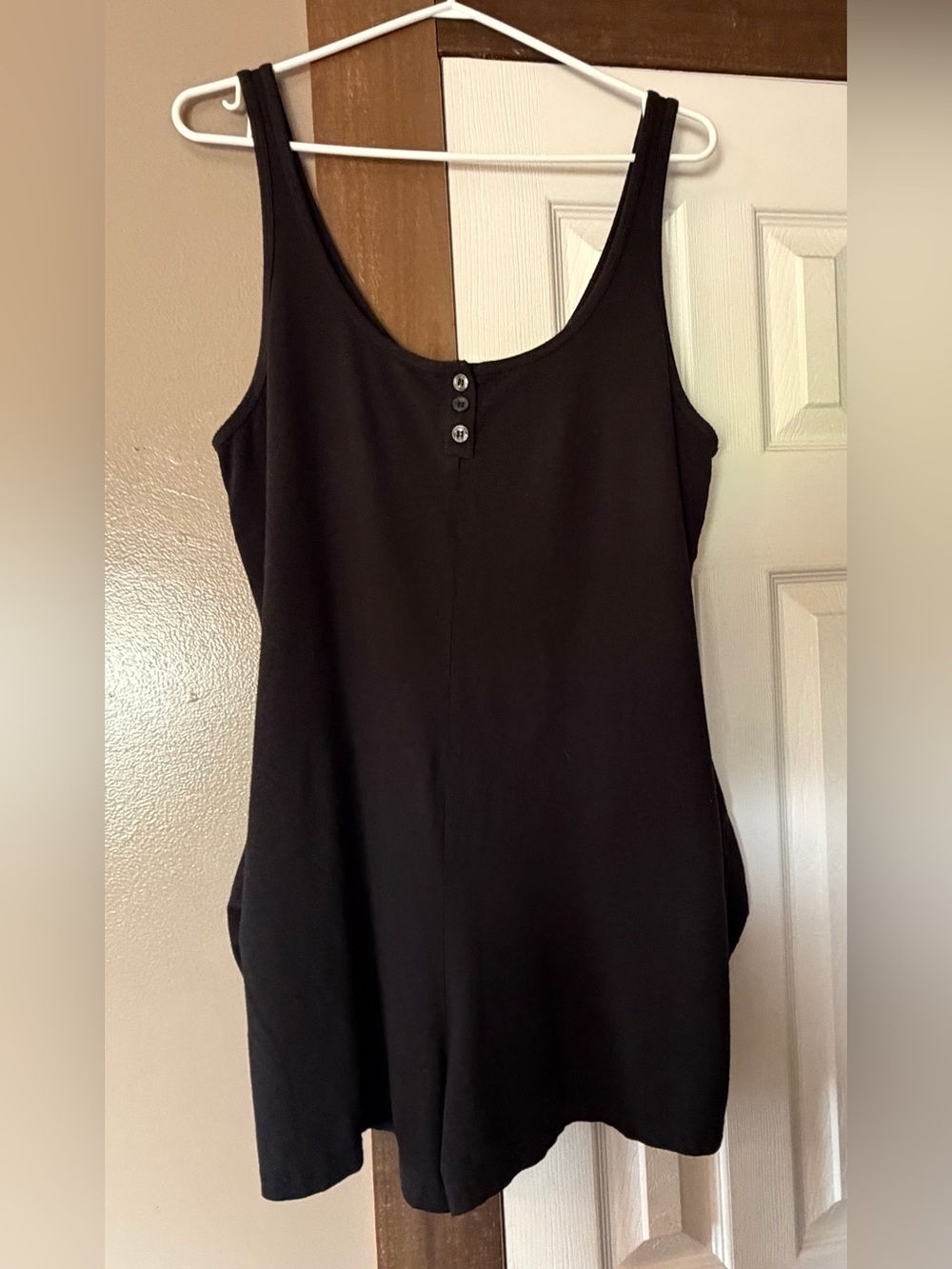 Smash & Tess Classic Black Women's Romper with Button Detail